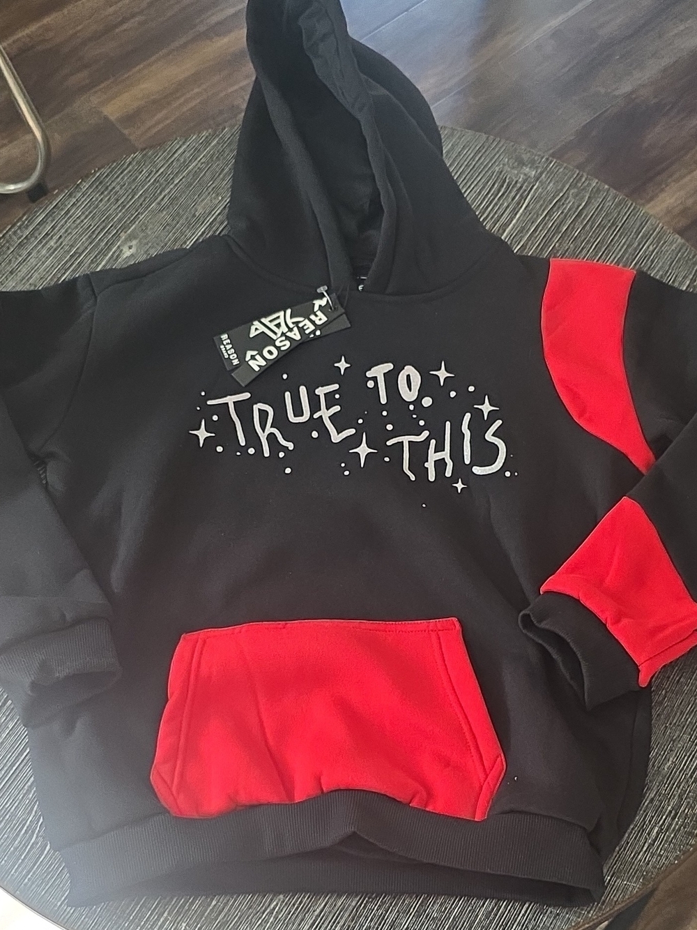Reason Kids Black & Red Hoodie with "True To This" Graphic